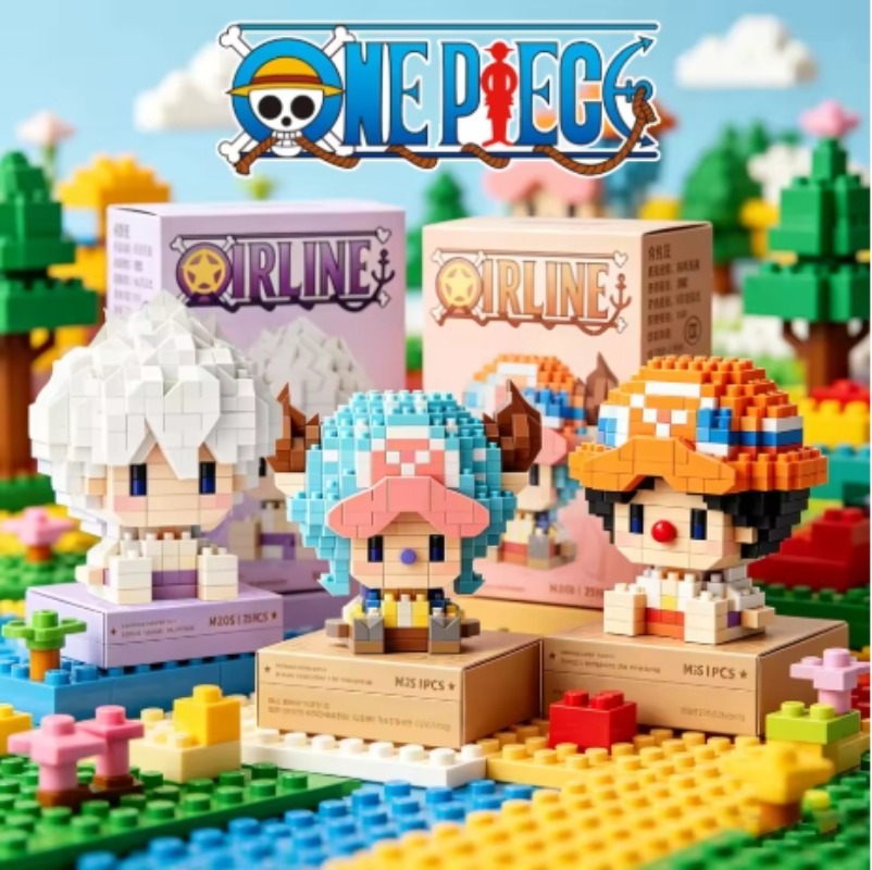 Building Block Mini - ワンピース 太陽神ニカ ルフィ マイクロブロック チョッパー エース