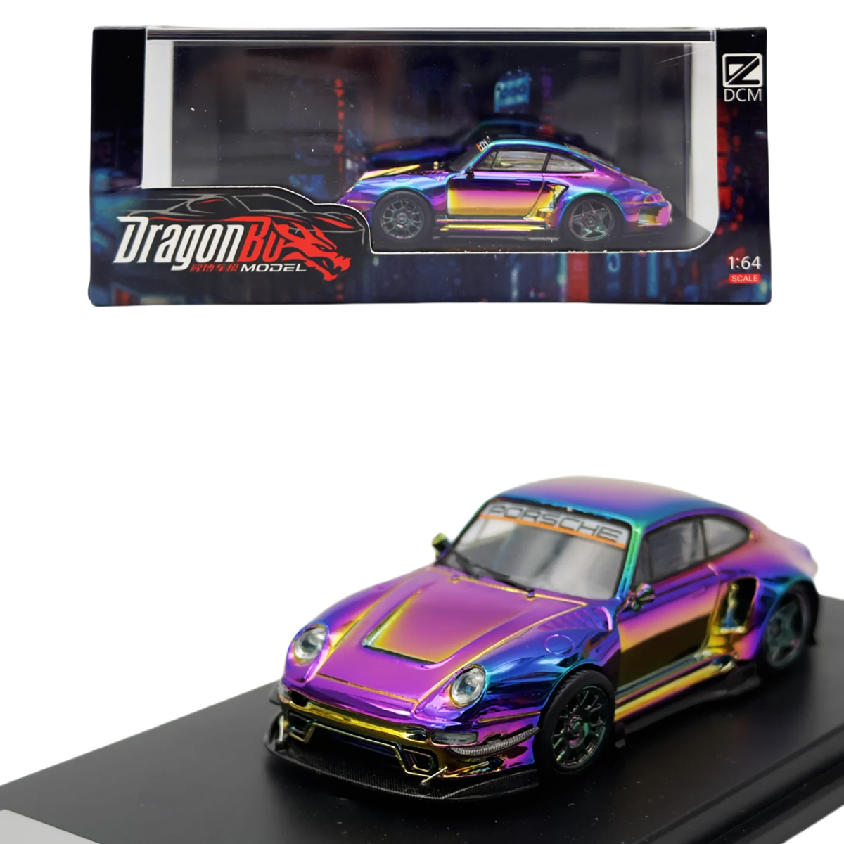 Die Cast Car 1 64 - DRAGONBO x DCM 1:64 ポルシェ993 ワイドボディ