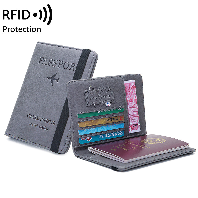 Card Top Loader - ユニセックス PU レザー パスポート ホルダー -
