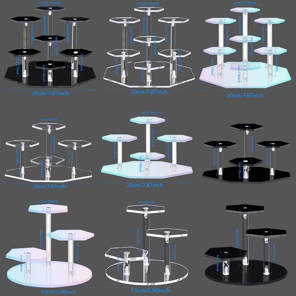 Pop Display Shelf - アクションフィギュア用レイヤードアクリルディスプレイスタンドディスプレイシェルフオーガナイザーホルダー、ファンコPOP、おもちゃ、人形、ジュエリー、化粧品、カップケーキ用