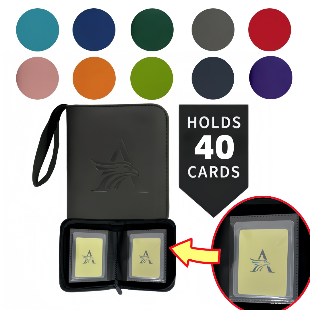 Trading Card Binder - トップローダーバインダー、1ポケットで3x4インチのカード40枚収納、サイドローディング小型ブック、MTG、TCG、ポケモン、トレーディングカード、スポーツカード用