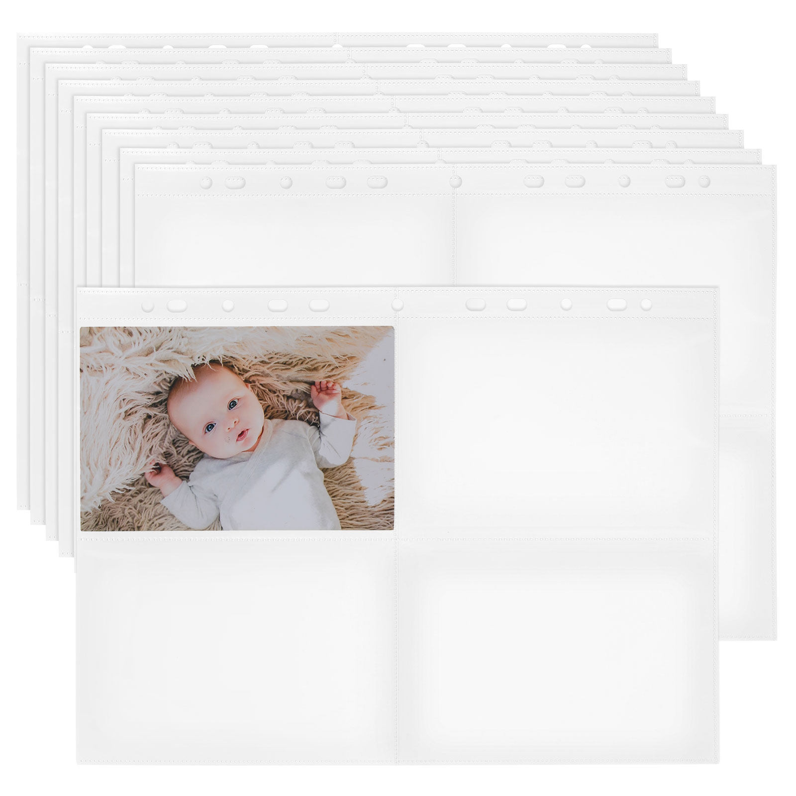 Trading Card Binder - 30枚入り4ポケットカードバインダーシートA4クリア保護ページ、トレーディングカード収納オーガナイザーアルバム用リフィルページ