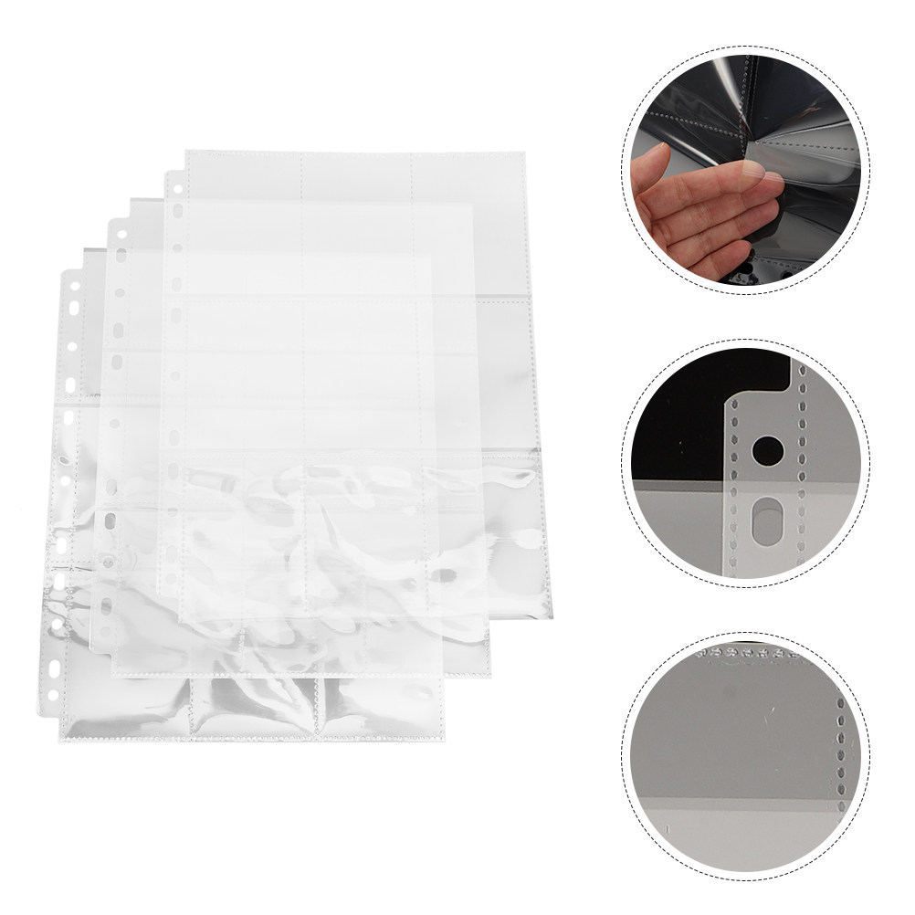 Trading Card Binder - 30枚入りフォトカードスリーブ 透明PPプラスチック製トレーディングカードバインダーページ ゲームカード、ポストカード、クーポン、コレクターアイテム用