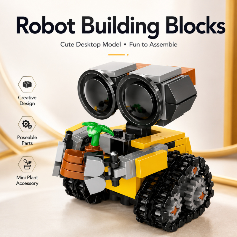 ミニロボット組み立てブロックセット、植物アクセサリー付きのか - Building Block Mini のレビューと価格