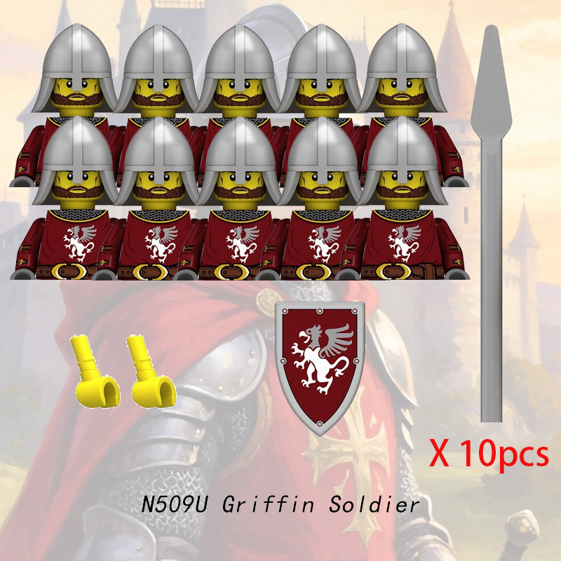 中世の城騎士ミニフィギュアビルディングブロック雄牛兵士戦士互 - Lego Minifigure Holder のレビューと価格