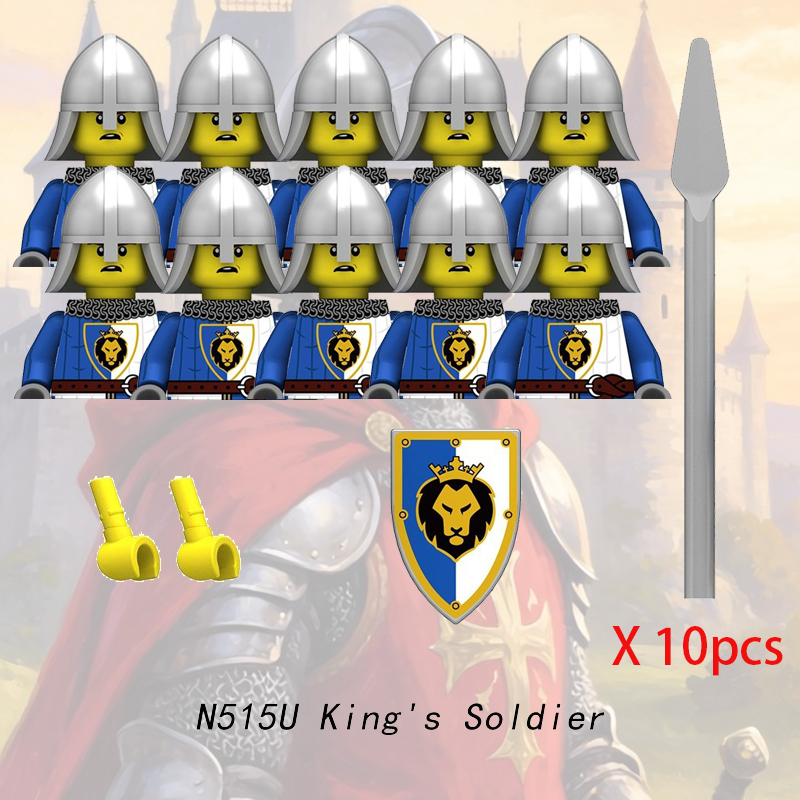 中世の城騎士ミニフィギュアビルディングブロック雄牛兵士戦士互 - Lego Minifigure Holder のレビューと価格