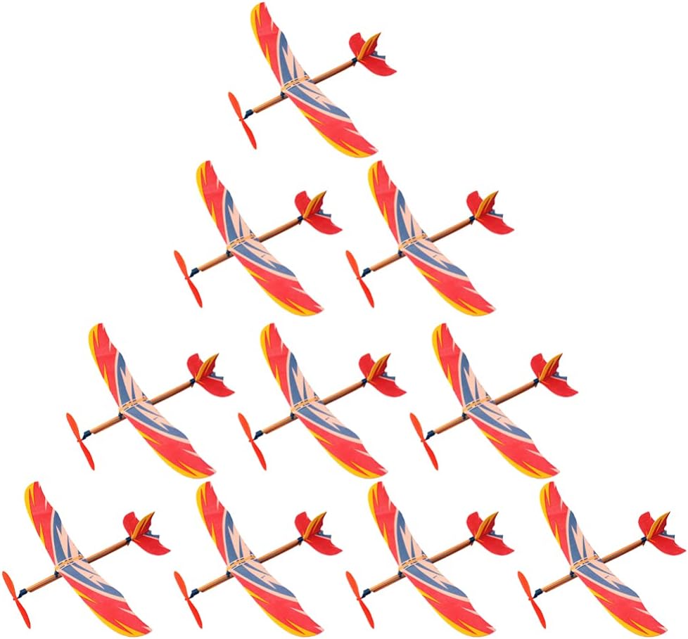 10 個の飛行機モデルゴムバンド動力グライダー飛行機爆撃機飛 - Model Airplane Plastic のレビューと価格